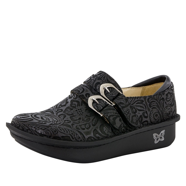 Alegria Shoes - Alli Black Embossed Paisley