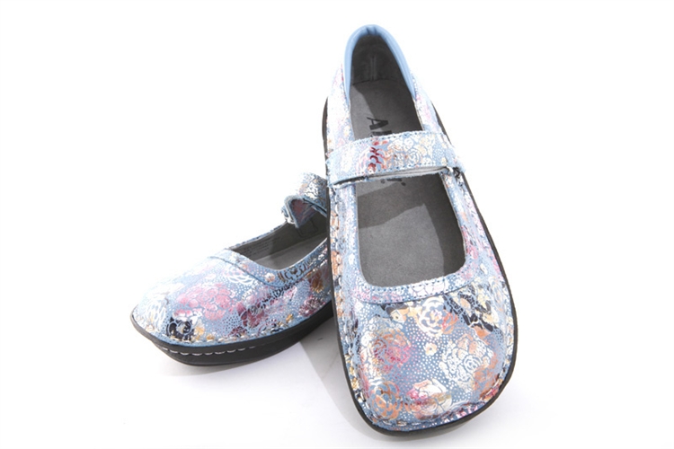 Alegria Shoes - Belle Blue Metallic Floral